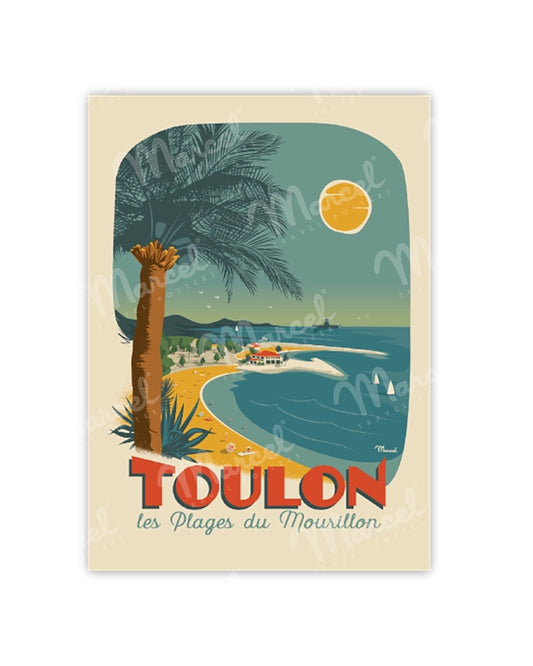 Postcard TOULON ''Mourillon Beach''