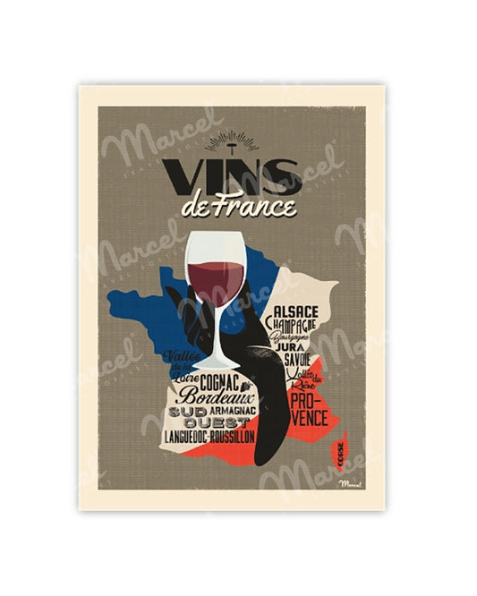 Postcard "Wines of France"
