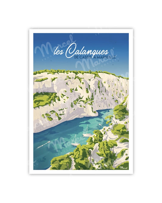 Postcard LES CALANQUES "From Cassis to Marseille"