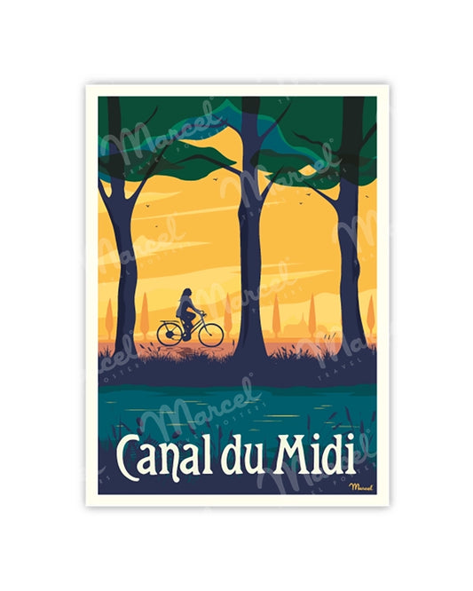 CANAL DU MIDI "Bicycle" Postcard