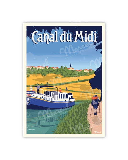 CANAL DU MIDI "Hiking" Postcard