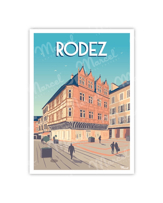 Postcard RODEZ "Place de l'Olmet"