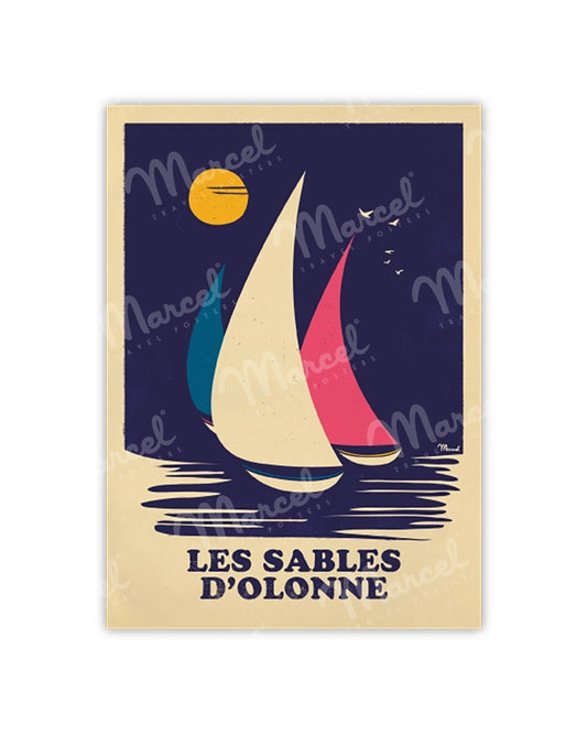 Postcard LES SABLES D'OLONNE "Retro Sailing"