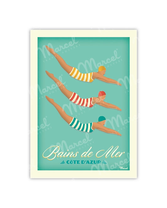 French Riviera Postcard "Sea Baths"
