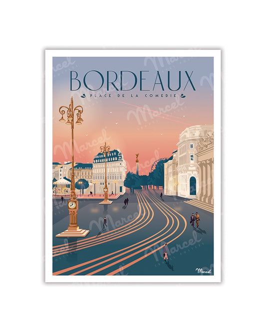Postcard BORDEAUX "Place de la Comédie"