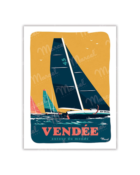 VENDÉE Postcard "Around the World"