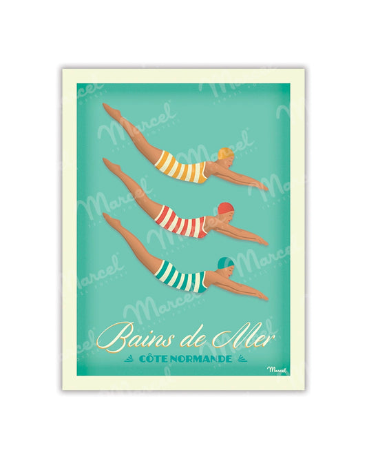 Postcard NORMANDY COAST "Sea Baths"