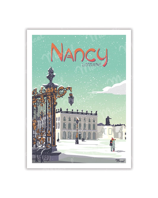 Postcard NANCY "Place Stanislas" in winter