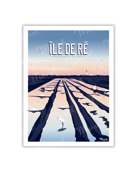 Carte Postale ÎLE DE RÉ "Marais Salants"