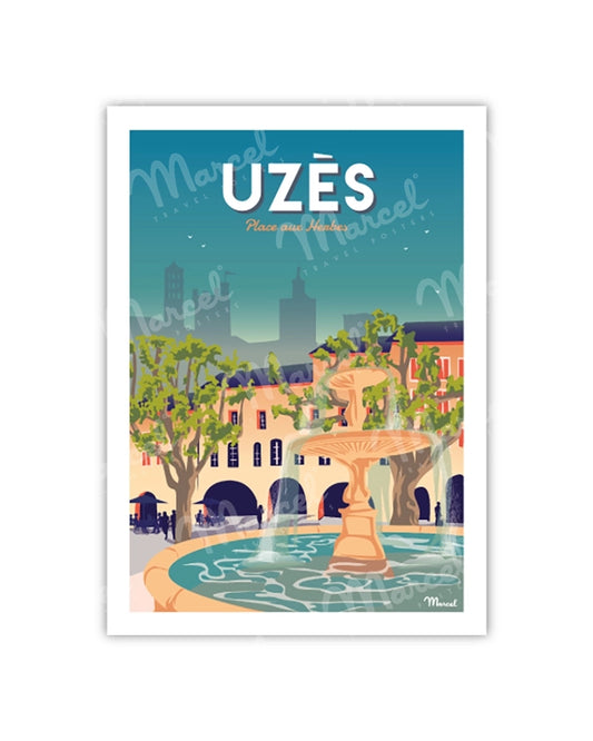Postcard UZÈS "Place aux herbes"