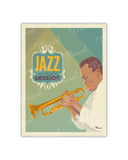 "Jazz Night Session" Postcard