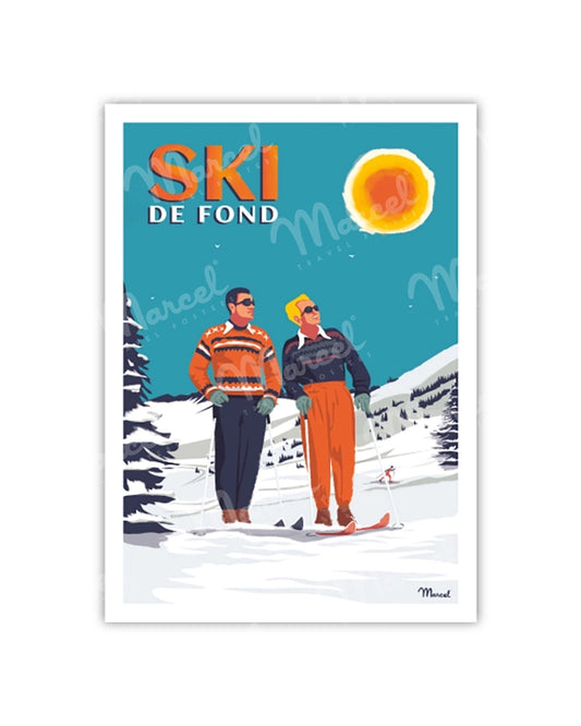 Cross-Country Skiing Postcard