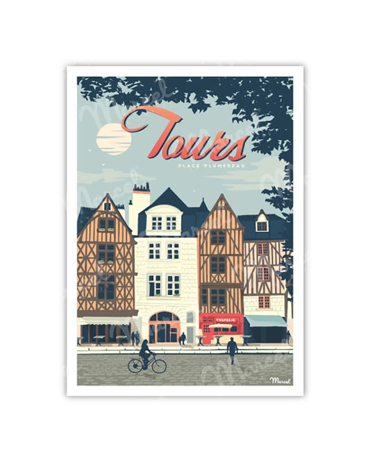 Postcard TOURS "Place Plumereau"