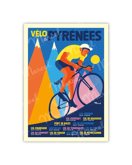 Postcard "Biking & the Pyrenees"