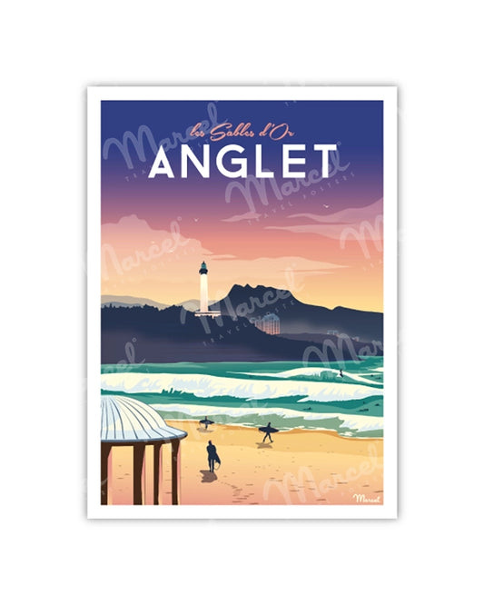 Postcard ANGLET "The Golden Sands"