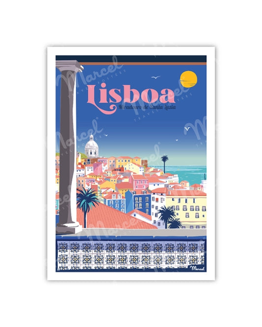 LISBON Postcard “Miradouro de Santa Luzia”