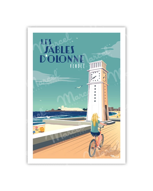 Postcard LES SABLES D'OLONNE "The Clock"