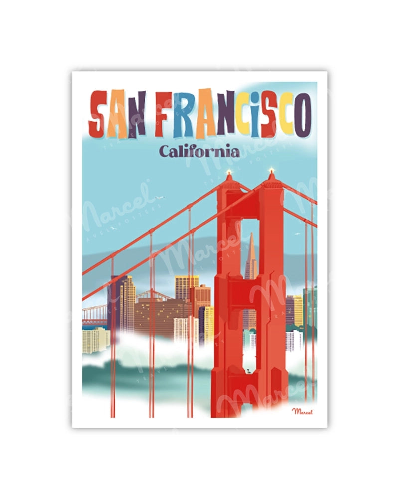 Carte Postale Vintage SAN FRANCISCO Marcel Travel Posters carte-postale-vintage-san-francisco-marcel-travel-posters