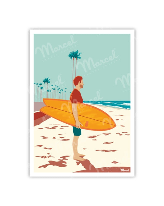Surfing Postcard “Checking Waves”