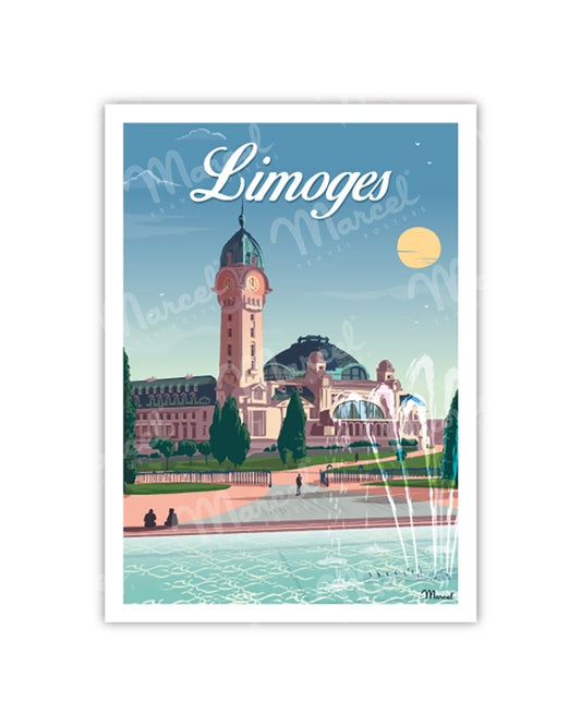 Postcard LIMOGES "Bénédictins Station"