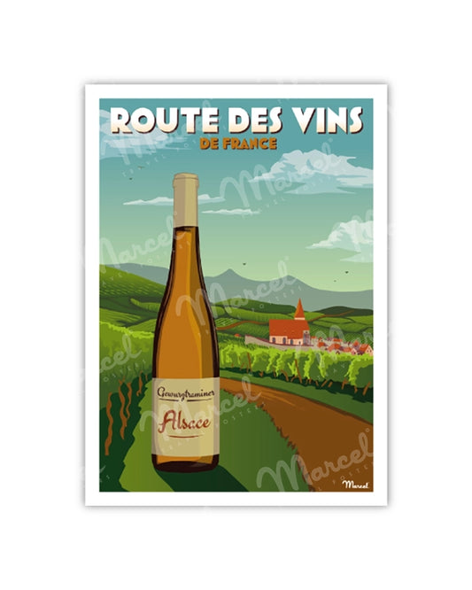 Postcard "The ALSACE Wine Route"