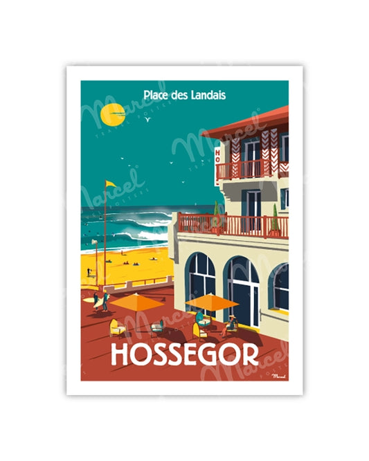 Postcard HOSSEGOR "Place des Landais"