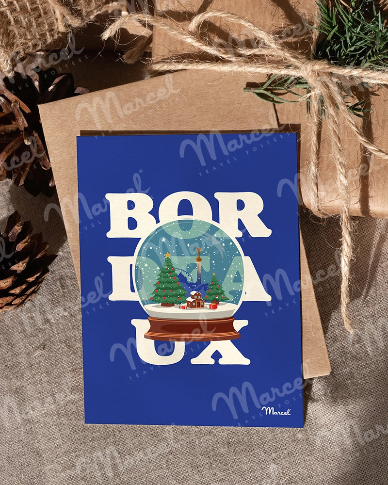 Carte Postale BORDEAUX "Boule à neige"