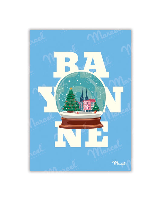 BAYONNE "Snow Globe" Postcard