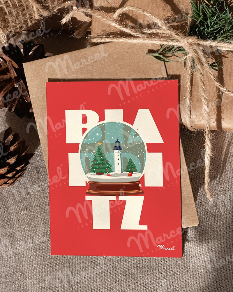 Carte Postale BIARRITZ "Boule à neige"