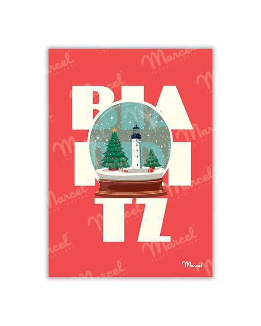 BIARRITZ "Snow Globe" Postcard