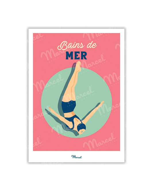 Travel Color "Sea Bath" Postcard