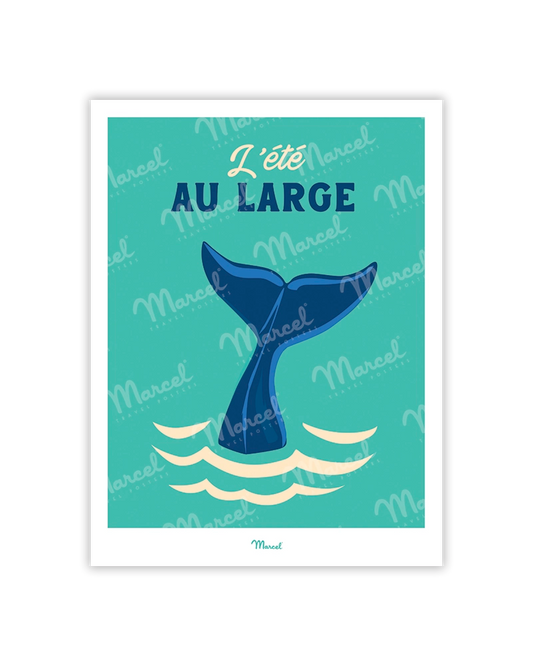 Travel Color "Whale" postcard