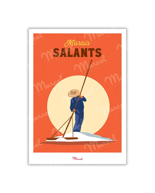 Travel Color Postcard "Salt Marshes"