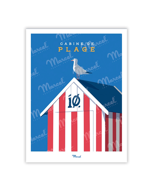 Travel Color OLÉRON "Beach Hut" postcard
