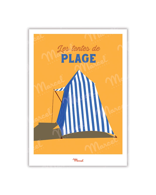 Travel Color Postcard "Beach Tents"
