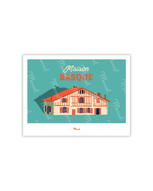 Travel Color Postcard "Basque House"