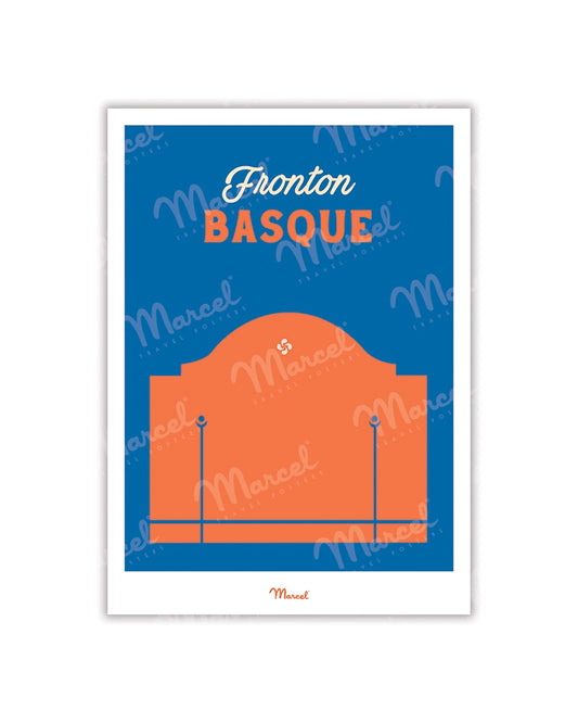 Travel Color postcard "Basque fronton"