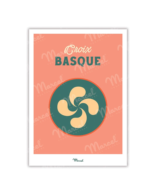Travel Color "Basque Cross" postcard