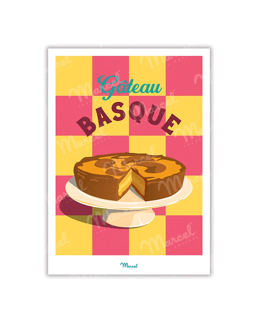 Travel Color Postcard "Basque Cake"