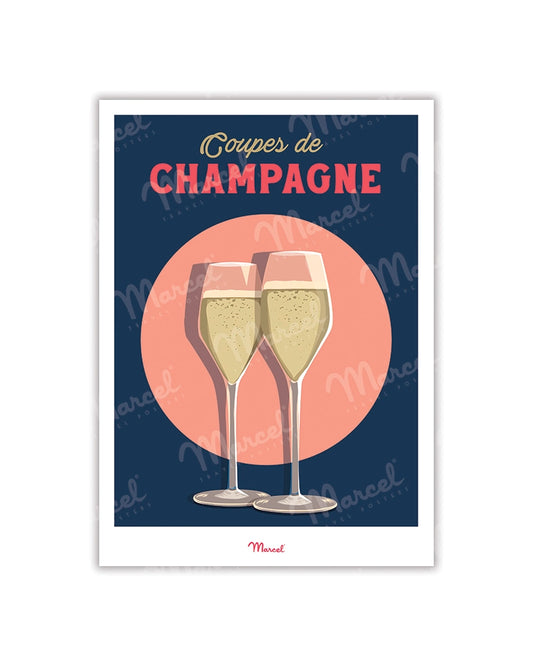 Travel Color postcard "Champagne"