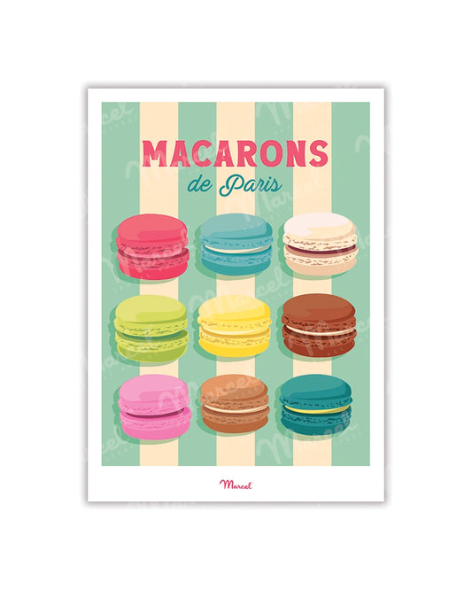 Travel Color PARIS postcard "Macarons of Paris"
