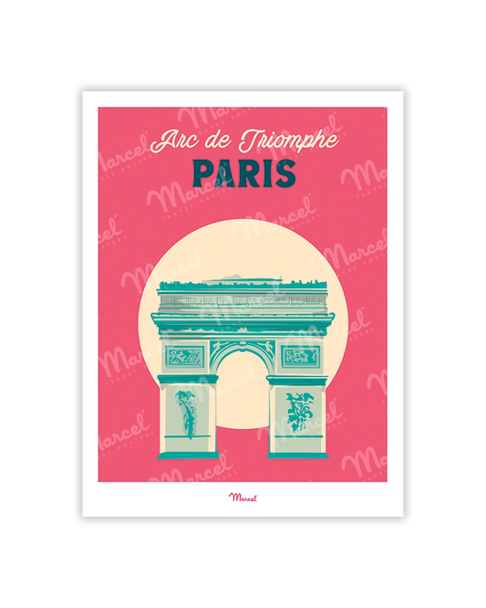 Travel Color PARIS "Arc de Triomphe" postcard