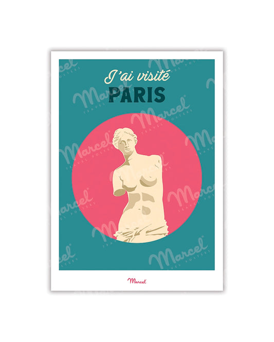 Travel Color PARIS "Statue Museum" postcard