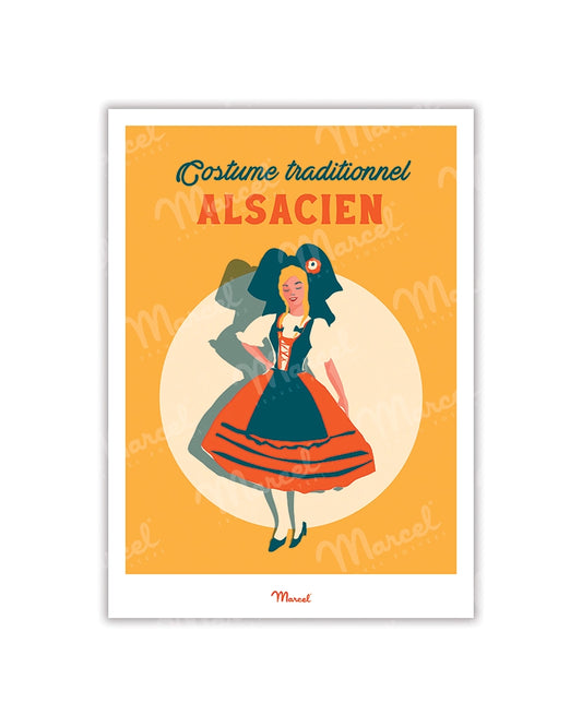 Travel Color ALSACE postcard "Traditional Alsatian costume"