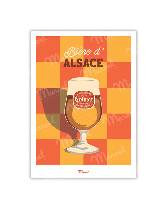 Travel Color ALSACE postcard "Alsace Beer"
