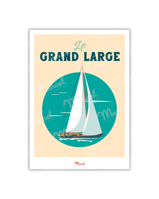 Travel Color Postcard "The Open Sea by Sailing Boat"