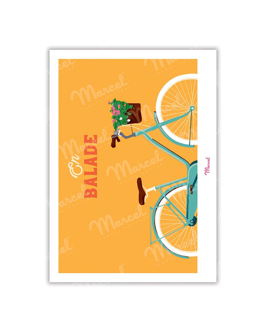 Travel Color Postcard "Bike Ride"