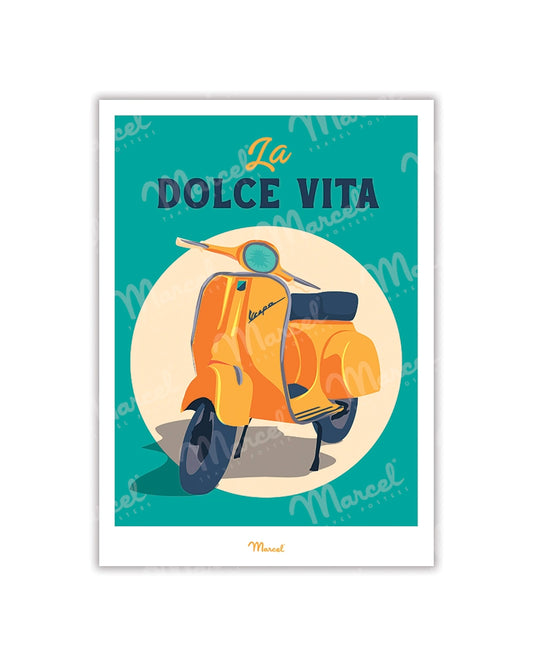 Travel Color postcard "Dolce Vita en Vespa"
