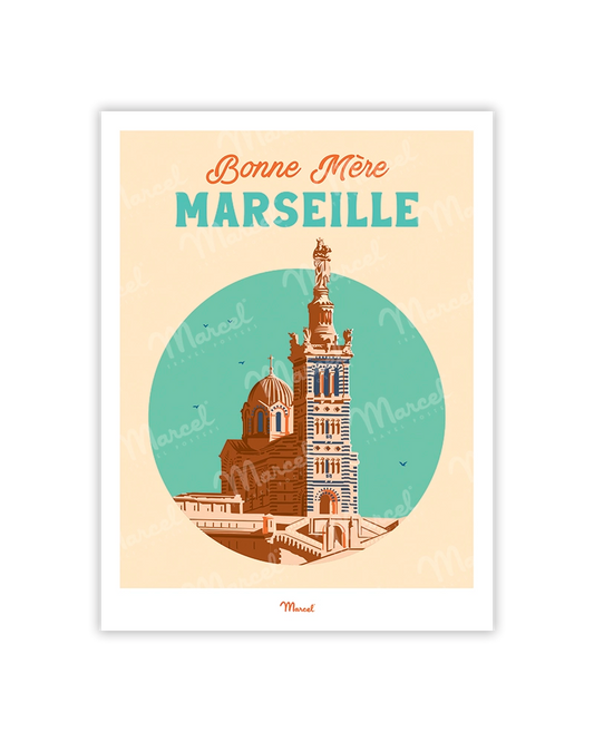 Travel Color MARSEILLE "Good Mother" postcard