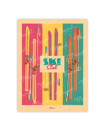 Carte Postale "Ski Pop"